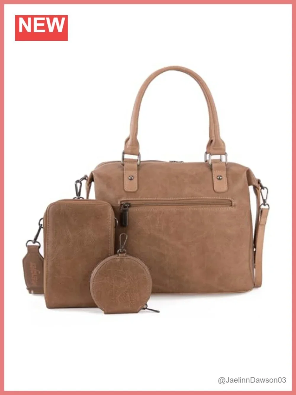 Wrangler by Montana West Women's 3-Piece Handbag Set Vegan Leather Doctor Bag